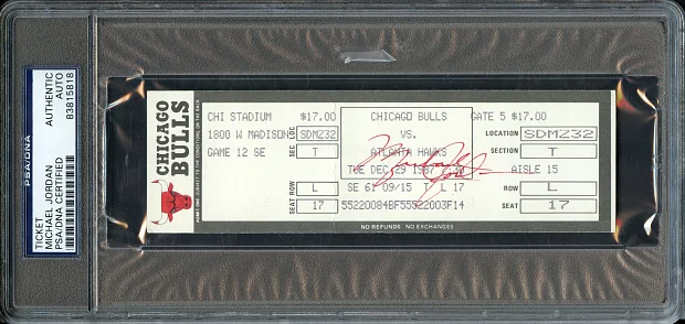 Michael Jordan Signed Ticket