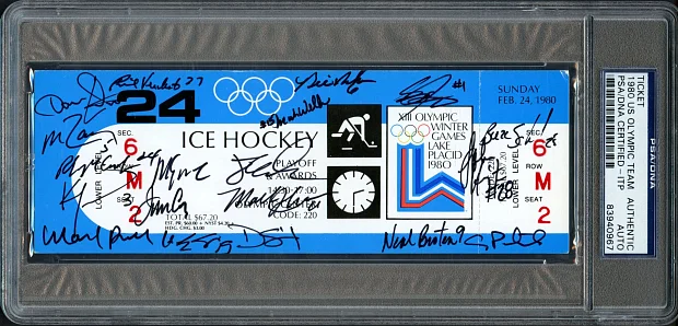 1980 US Olympic Team Autographed "Miracle On Ice" Ticket