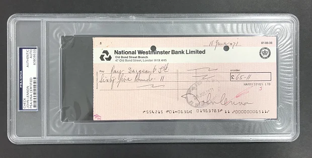 John Lennon Signed Check