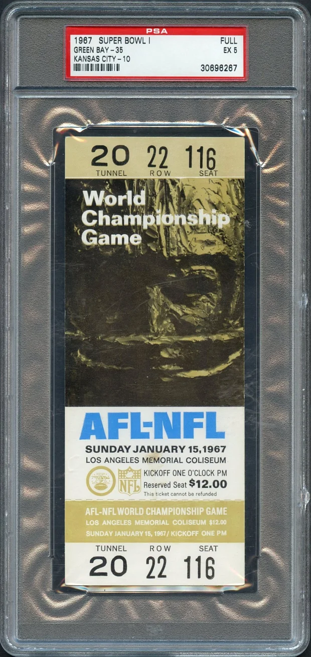 Superbowl 1 Full Unused Ticket